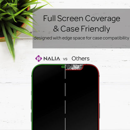 NALIA 4x Schutzglas & Schablone - Set für iPhone 12 / 12 Pro, Displayschutz Glas