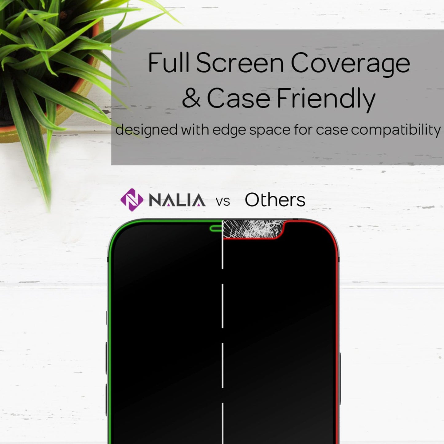 NALIA 4x Schutzglas & Schablone - Set für iPhone 13 Pro Max, Displayschutz Glas