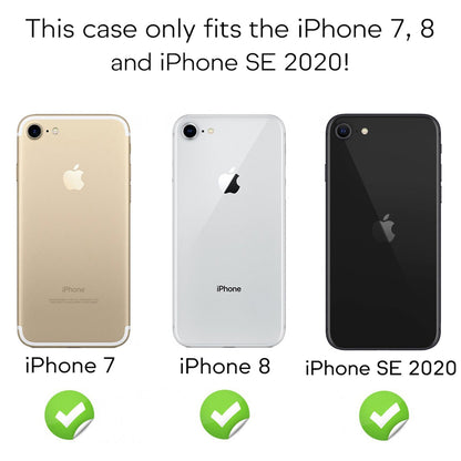 NALIA Handy Hülle für iPhone SE 2020 / 8 / 7, Motiv Case Cover Schutz Tasche TPU