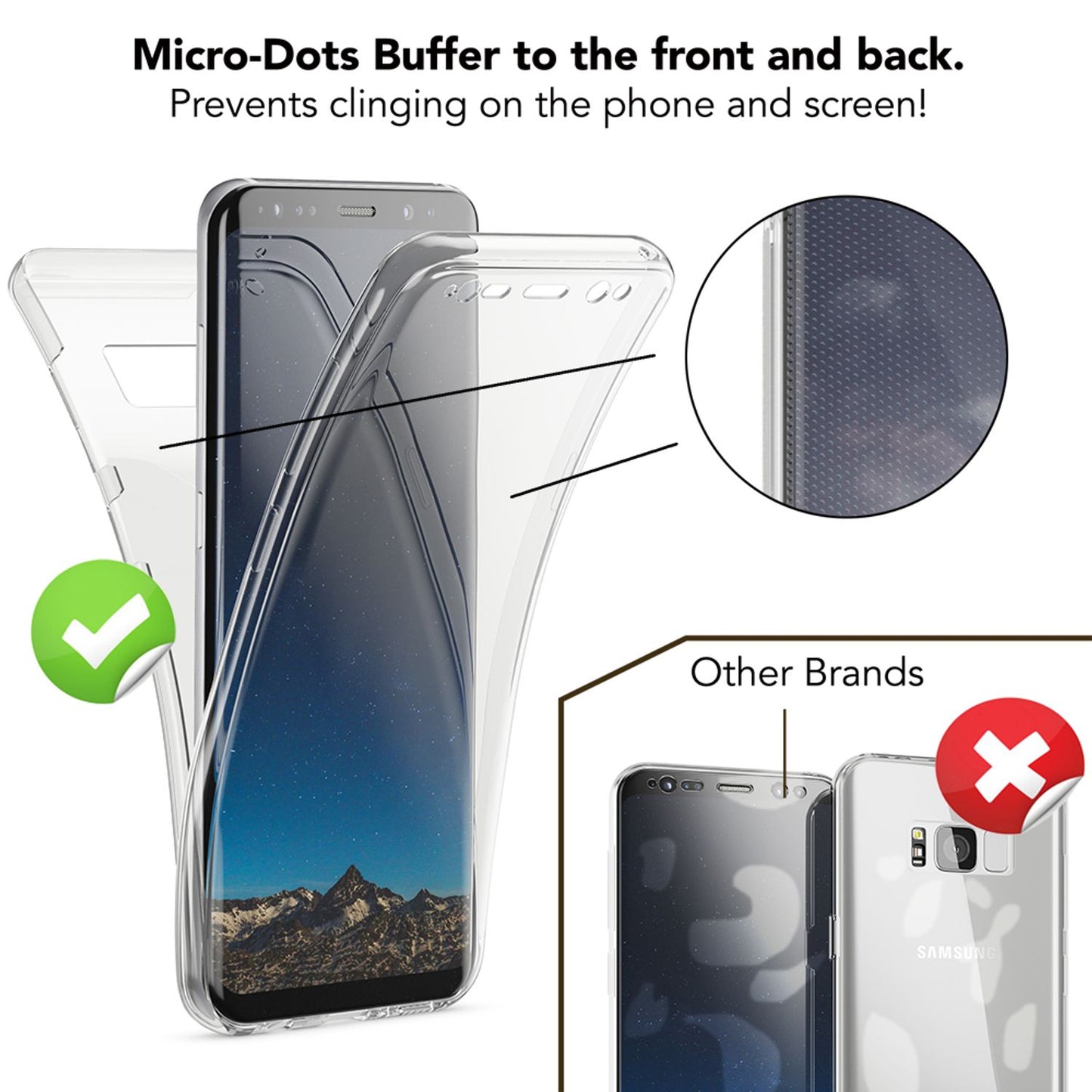 NALIA 360 Grad Hülle für Samsung Galaxy S8, Full Cover Handy Schutzhülle Case