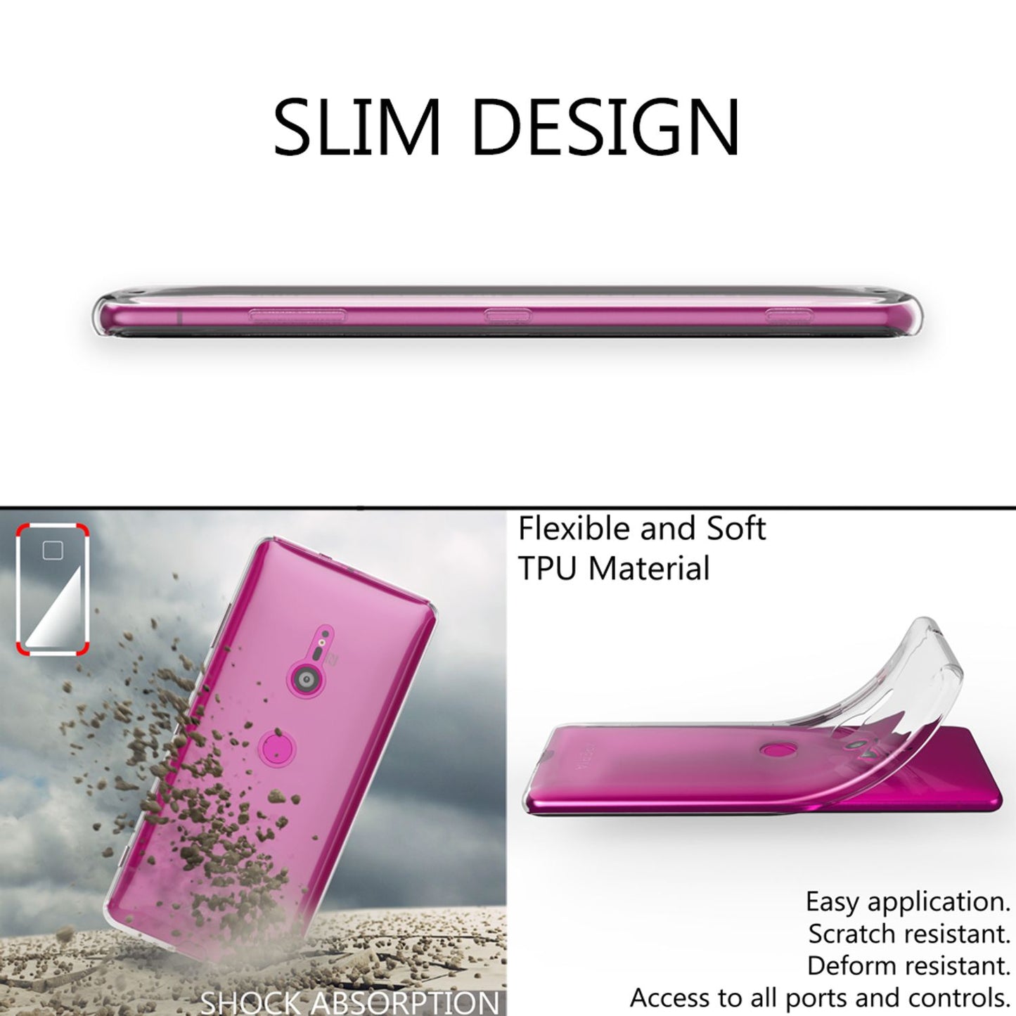 NALIA Handy Hülle für Sony Xperia XZ3, Slim Schutz Case Cover Tasche Bumper Etui