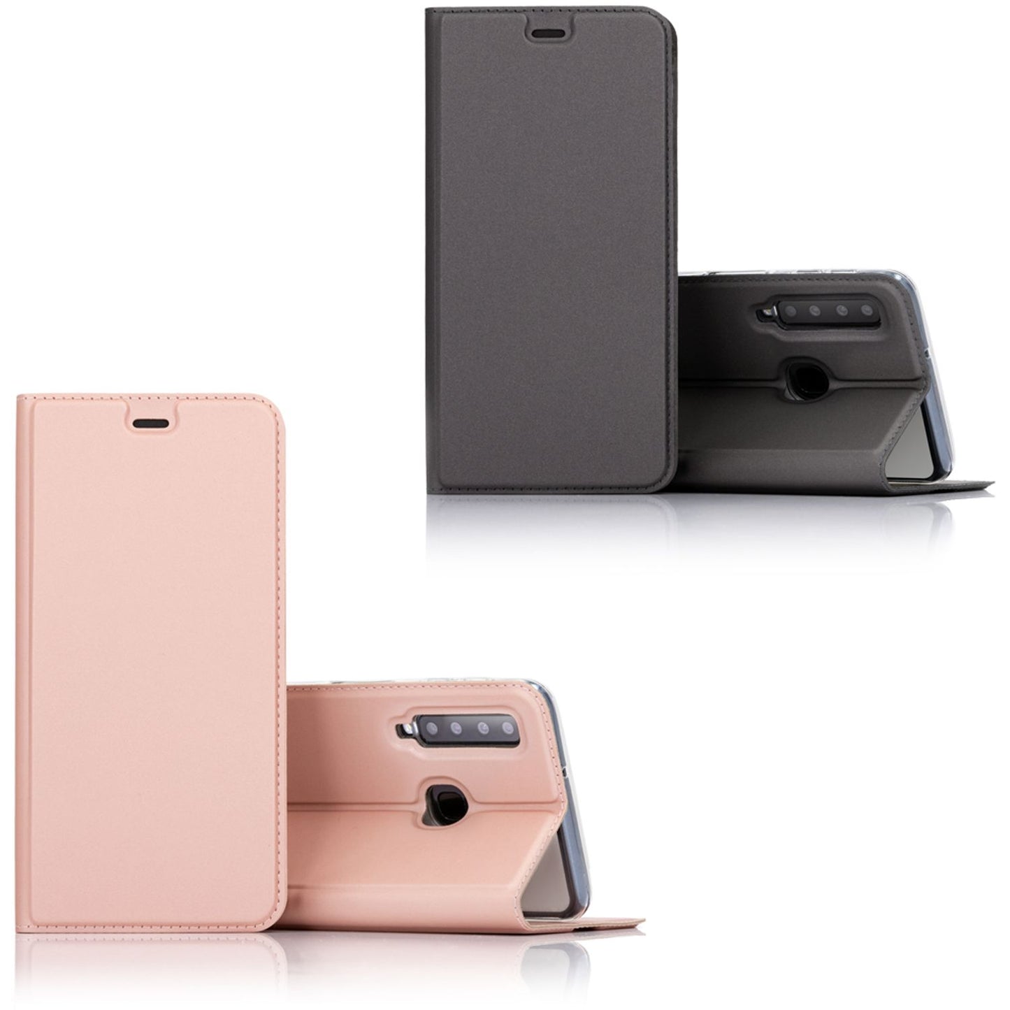 NALIA Handy Hülle für Samsung Galaxy A9 2018, Kickstand Book-Cover Flip Case