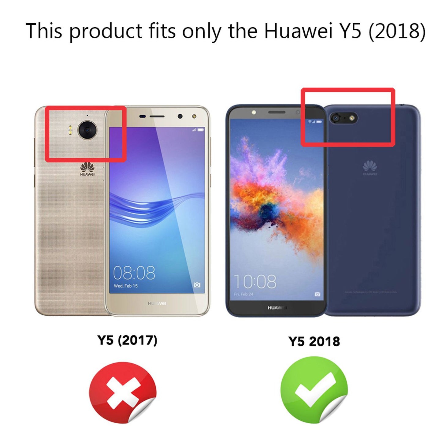 NALIA Handyhülle kompatibel mit Huawei Y5 2018, Glitzer Case Back Bling Cover