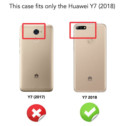 NALIA Handy Hülle kompatibel mit Huawei Y7 2018, Glitzer Silikon Case Back Cover