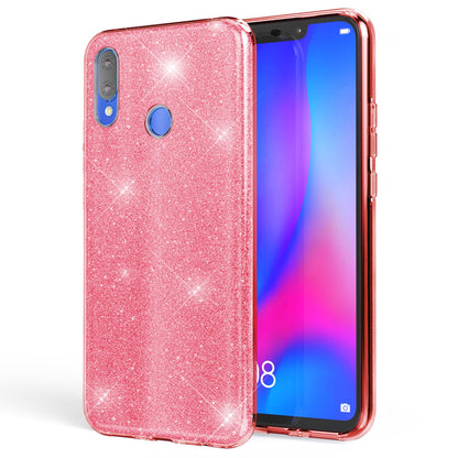 NALIA Glitzer Hülle für mit Huawei P smart+ 2018, Glitter Case Handy Cover Bling