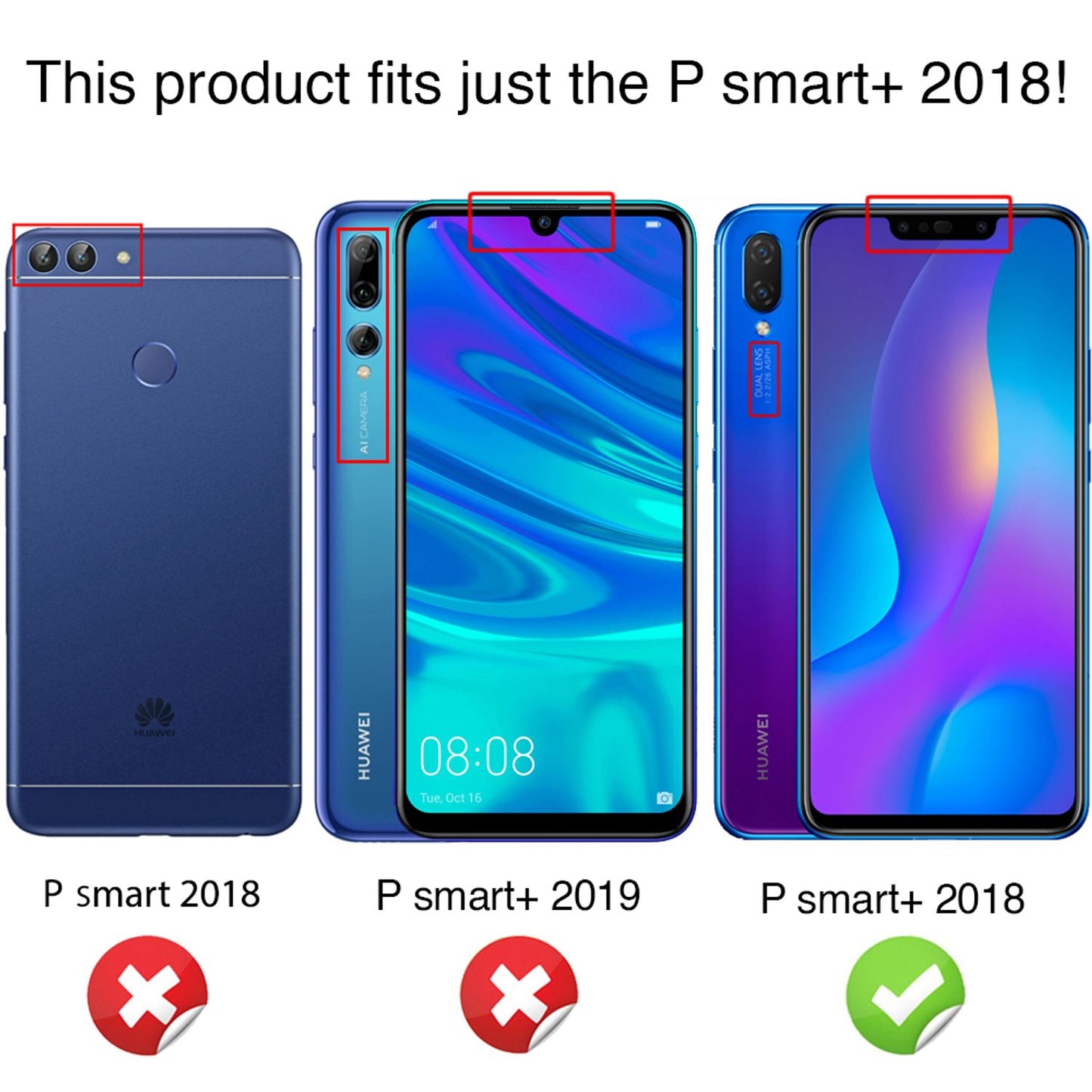 NALIA 360 Grad Handyhülle für Huawei P Smart Plus 2018, Full Cover Case Bumper