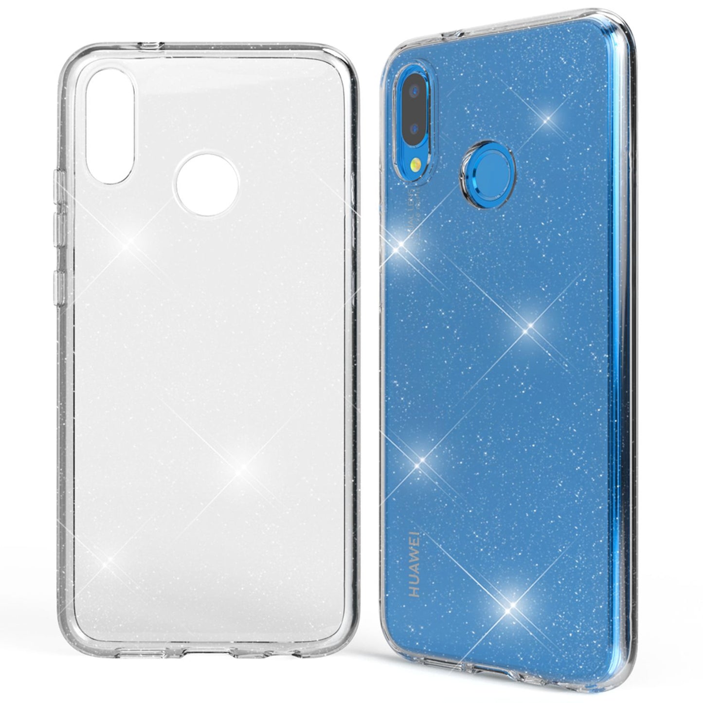 NALIA Glitter Hülle kompatibel mit Huawei P20 Lite Glitzer Handyhülle Case Cover