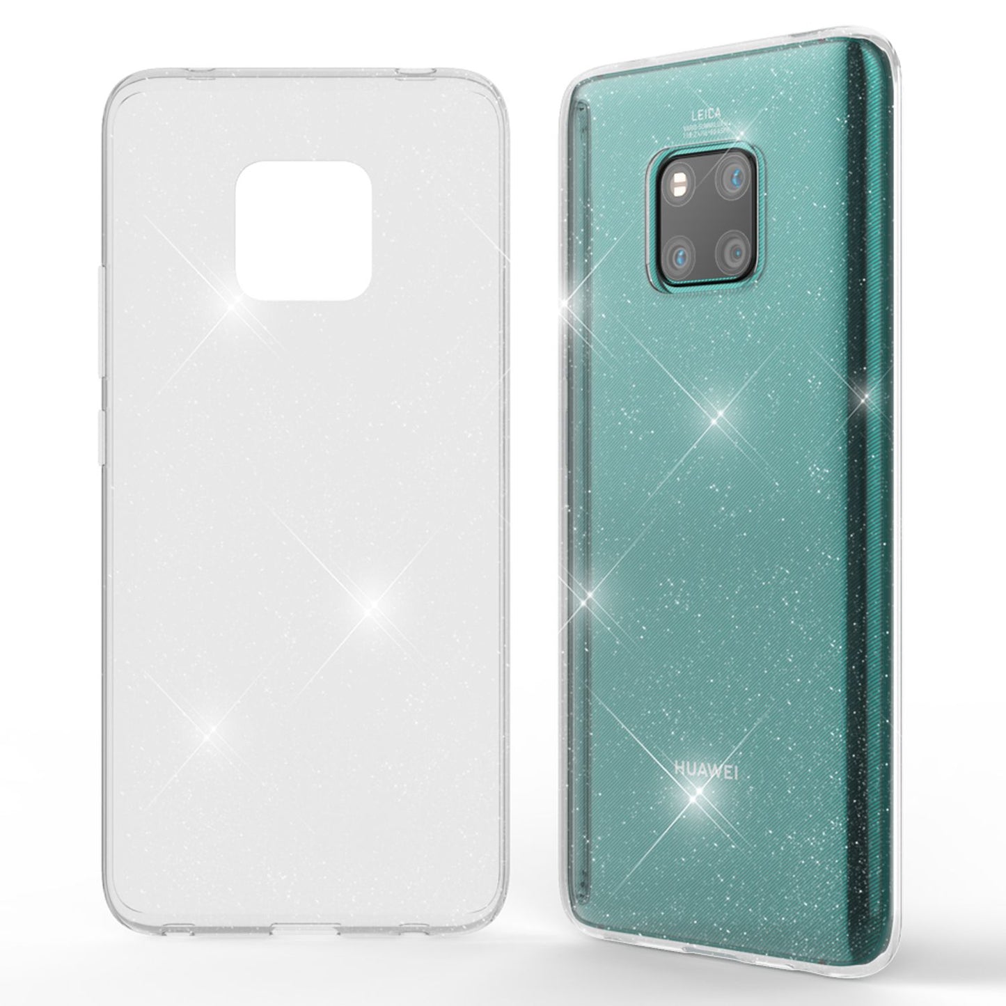 NALIA Glitter Hülle kompatibel mit Huawei Mate20 Pro, Glitzer Handyhülle Case