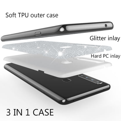 NALIA Hülle kompatibel mit Samsung Galaxy A9 18, Glitzer Handy Hülle Bling Cover