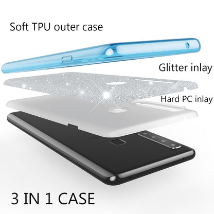 NALIA Hülle kompatibel mit Samsung Galaxy A9 18, Glitzer Handy Hülle Bling Cover