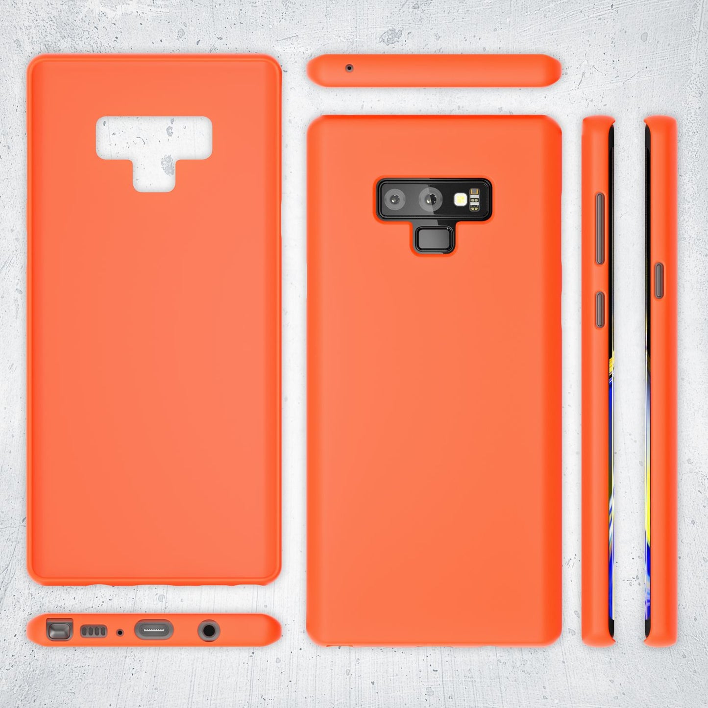 NALIA Handy Hülle für Samsung Galaxy Note 9, Ultra Slim Silikon Neon Case Cover