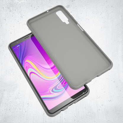 NALIA Handy Hülle für Samsung A7 2018, Ultra Slim Silikon Neon Case Cover Schutz