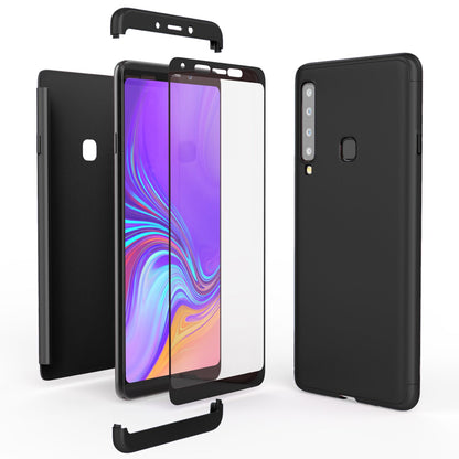 NALIA 360 Grad Handy Hülle für Samsung Galaxy A9 2018, Full Cover Case mit Glas