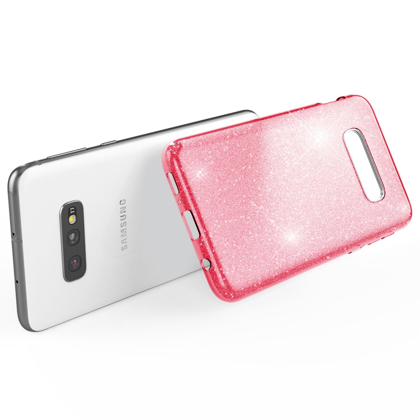 NALIA Hülle kompatibel mit Samsung Galaxy S10e, Glitzer Handy Hülle Back Cover