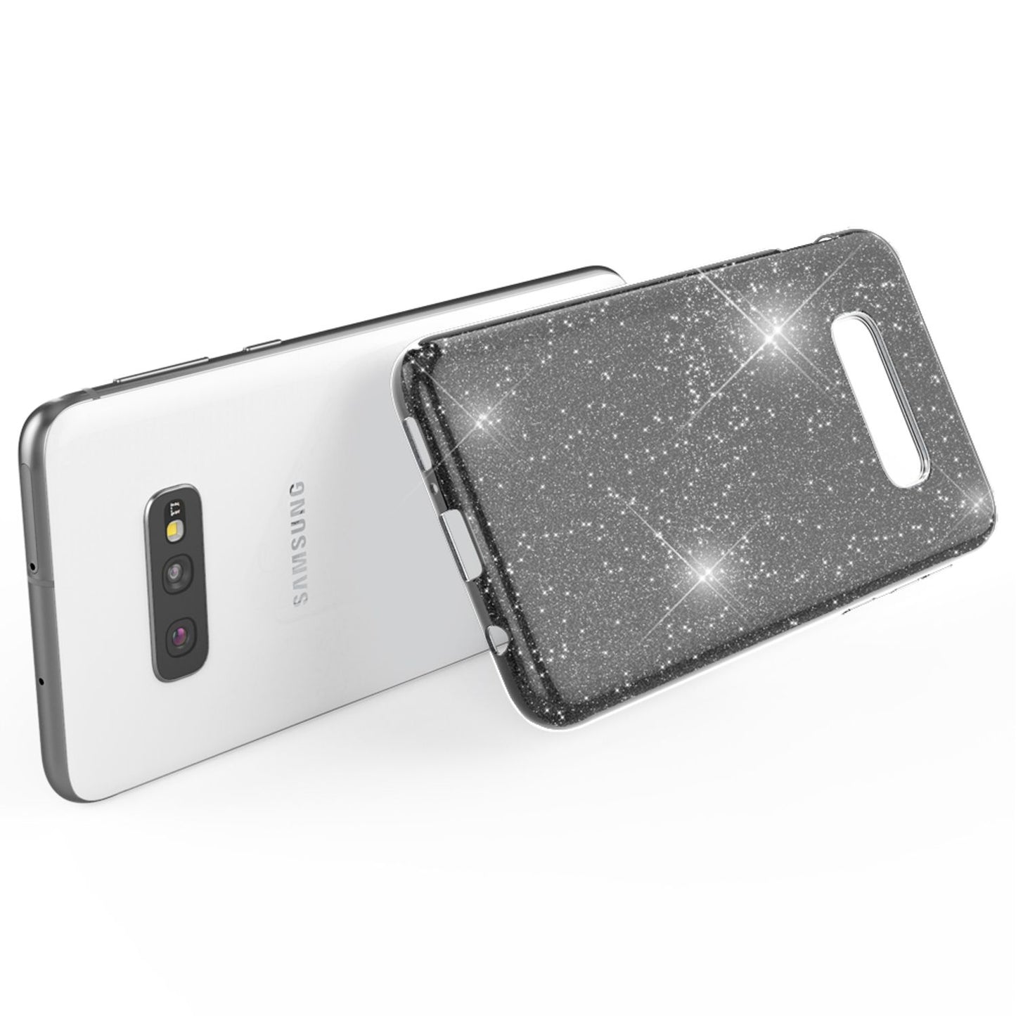 NALIA Hülle kompatibel mit Samsung Galaxy S10e, Glitzer Handy Hülle Back Cover