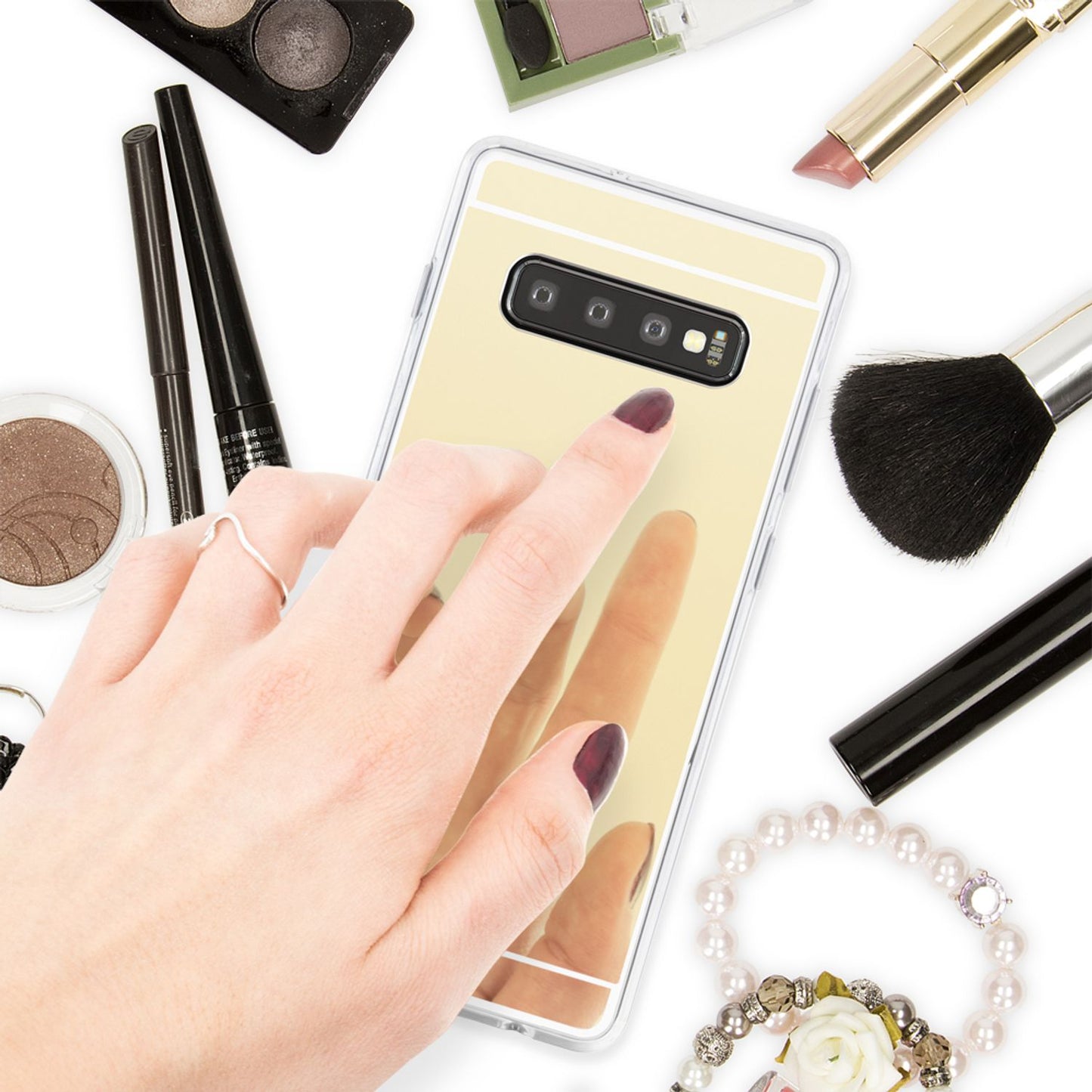 NALIA Spiegel Hülle für Samsung Galaxy S10, Slim Handyhülle Mirror Silikon Case