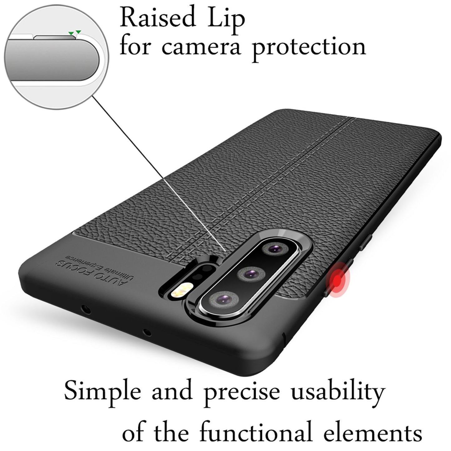 NALIA Leder Look Handyhülle für Huawei P30 Pro, Slim Silikon Handyhülle Case Cover
