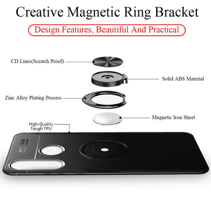 NALIA Ring Hülle für Huawei P30 Lite, Magnetische Handyhülle für KFZ Halterung
