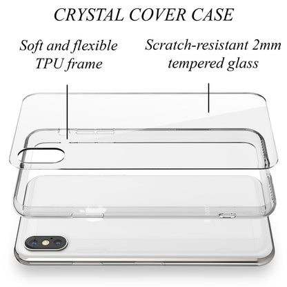 NALIA Hartglas Handy Hülle für iPhone X Xs, Schutz Case Cover Tasche Bumper Etui