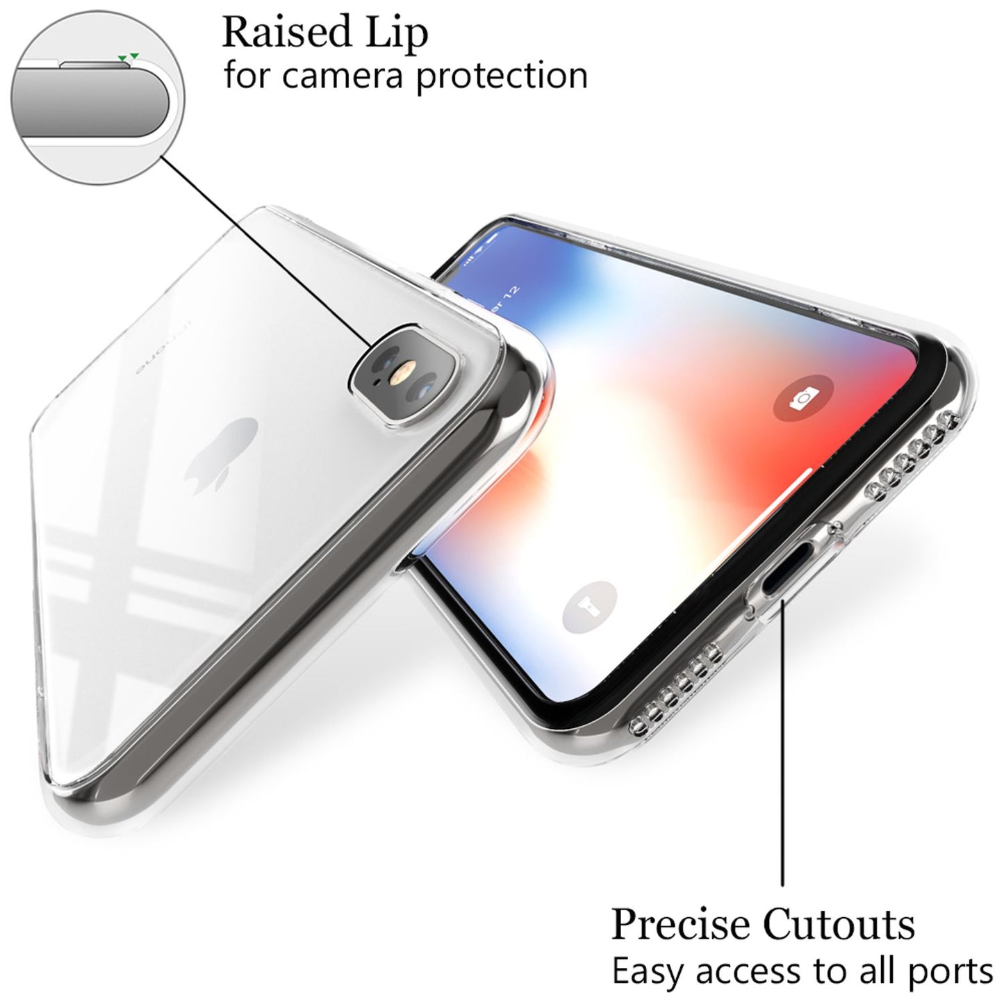 NALIA Hartglas Handy Hülle für iPhone X Xs, Schutz Case Cover Tasche Bumper Etui