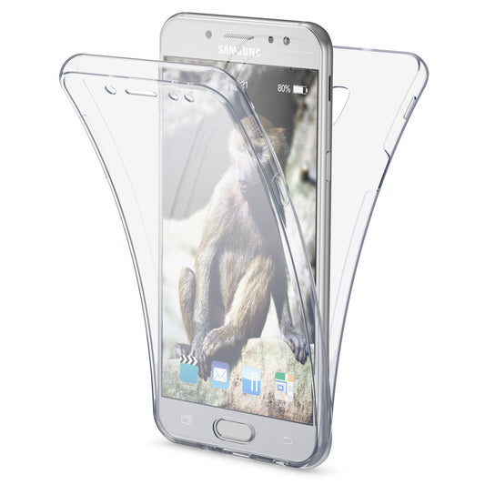 NALIA Handy Hülle für Samsung Galaxy J7 2017, 360 Grad Silikon Case Cover Tasche