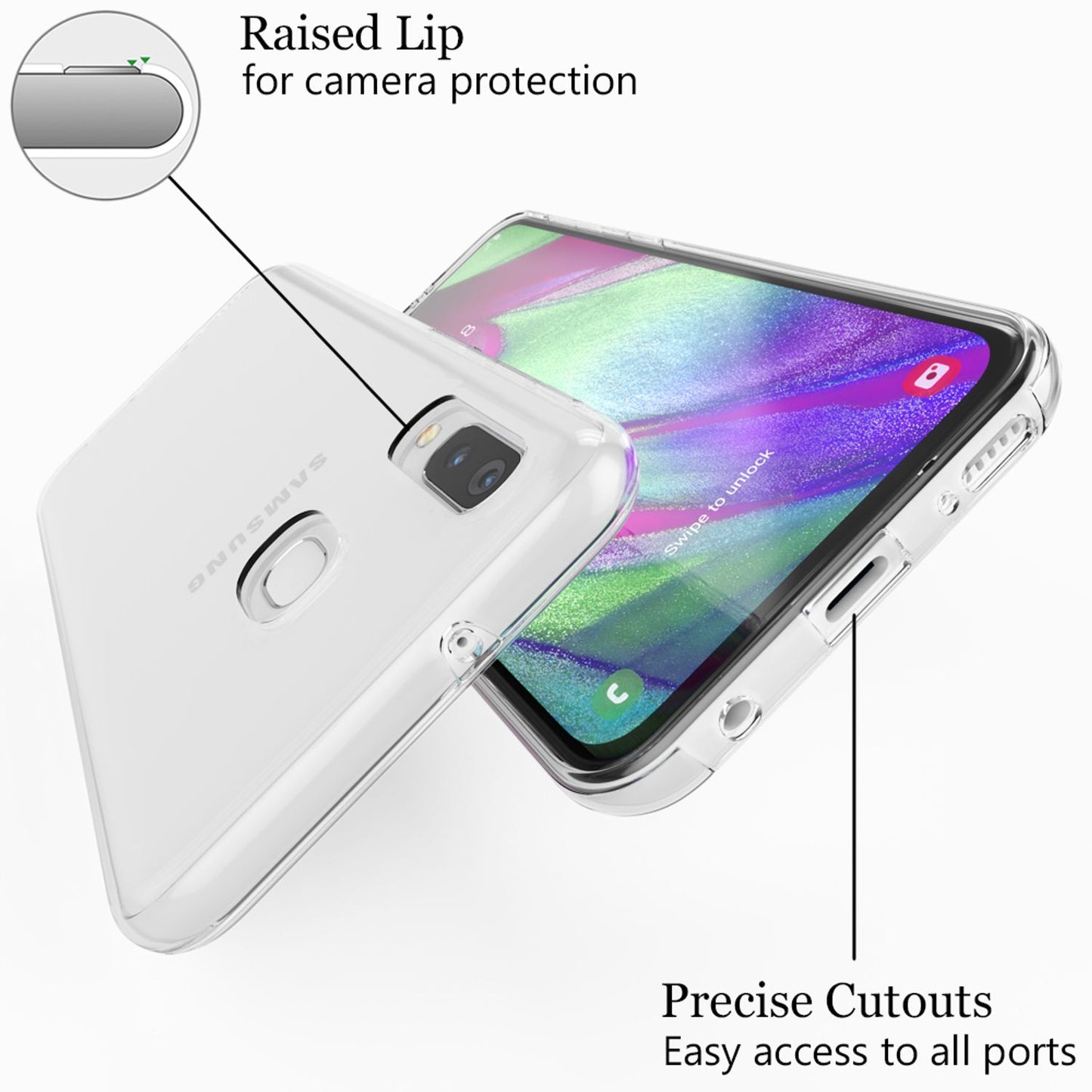 NALIA Handy Hülle für Samsung Galaxy A40, 360 Grad Slim Schutz Case Cover Tasche
