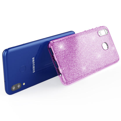 NALIA Glitzer Handyhülle für Samsung Galaxy M20 2019, Bling Schutzhülle Glitzer Handyhülle