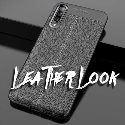 NALIA Leder Look Handy Hülle für Samsung Galaxy A70, Cover Case Schutz Bumper