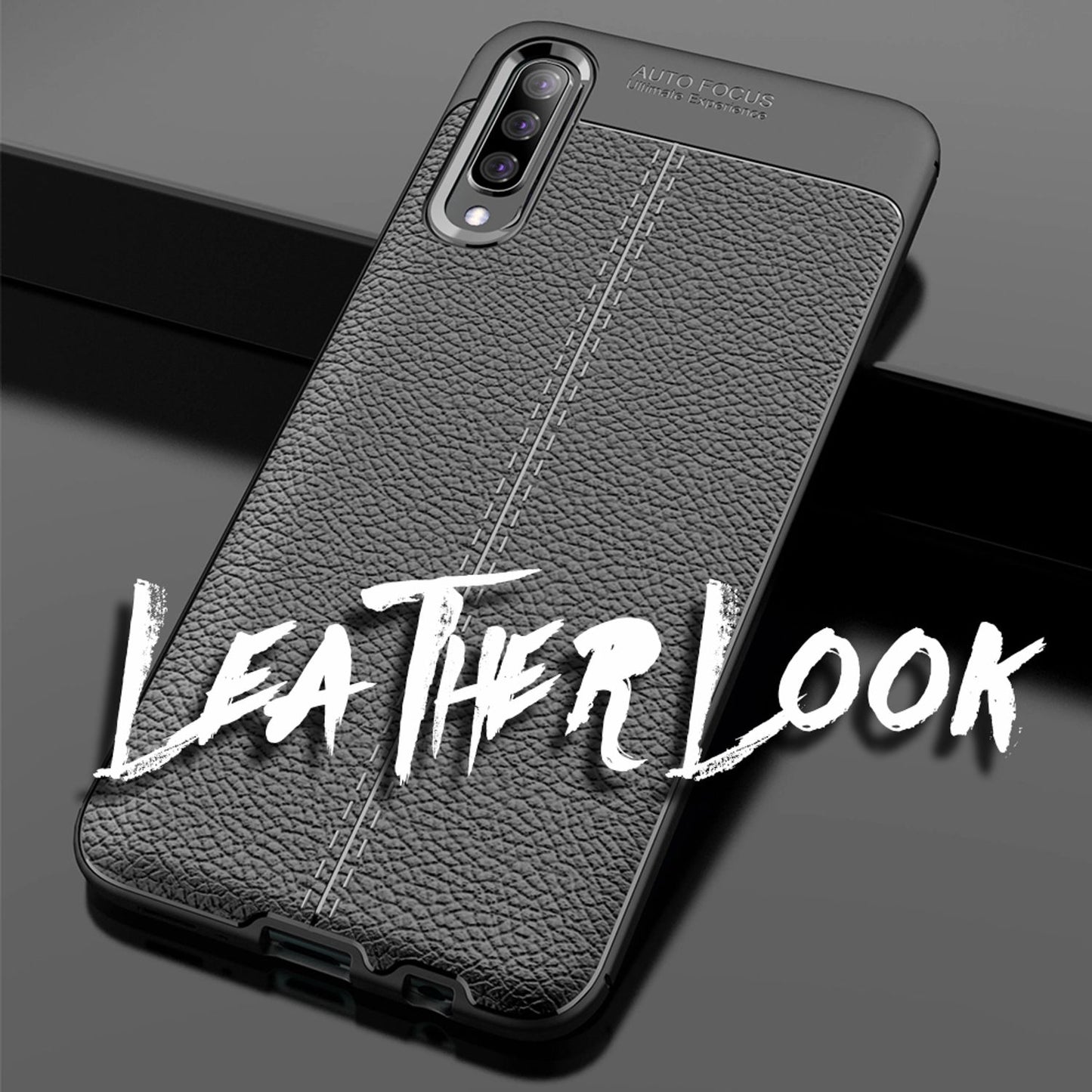 NALIA Leder Look Handy Hülle für Samsung Galaxy A50, Schutz Case Cover Bumper