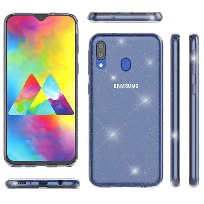 NALIA Glitzer Handy Hülle für Samsung Galaxy M20 2019, Schutz Case Cover Tasche