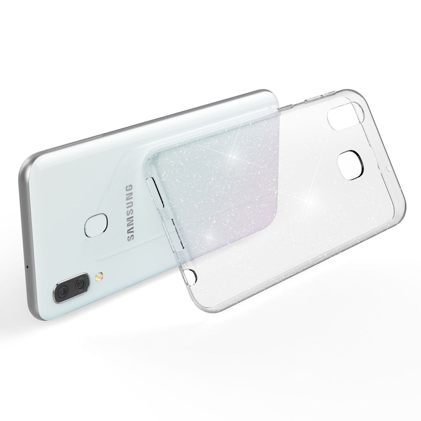 NALIA Glitzer Handy Hülle für Samsung Galaxy A40, Schutz Case Cover Tasche Etui