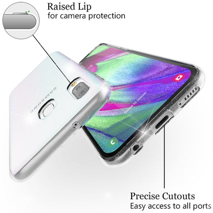 NALIA Glitzer Handy Hülle für Samsung Galaxy A40, Schutz Case Cover Tasche Etui