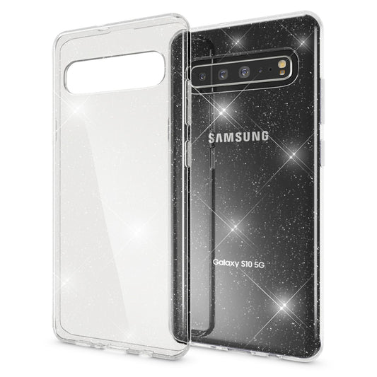 NALIA Glitzer Handy Hülle für Samsung Galaxy S10 5G, Schutz Case Cover Tasche