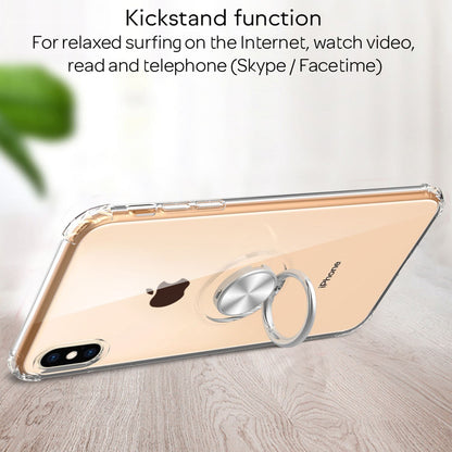 NALIA Pop-Up Ring Hülle für iPhone X/XS, 360° Handy Schutz Case Cover Tasche TPU