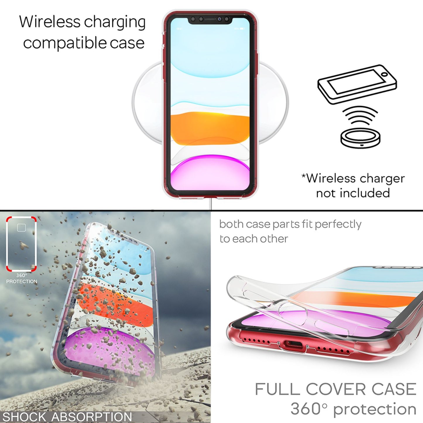 NALIA Handy Hülle für iPhone 11, Schutz Case Cover Tasche Bumper TPU Schale