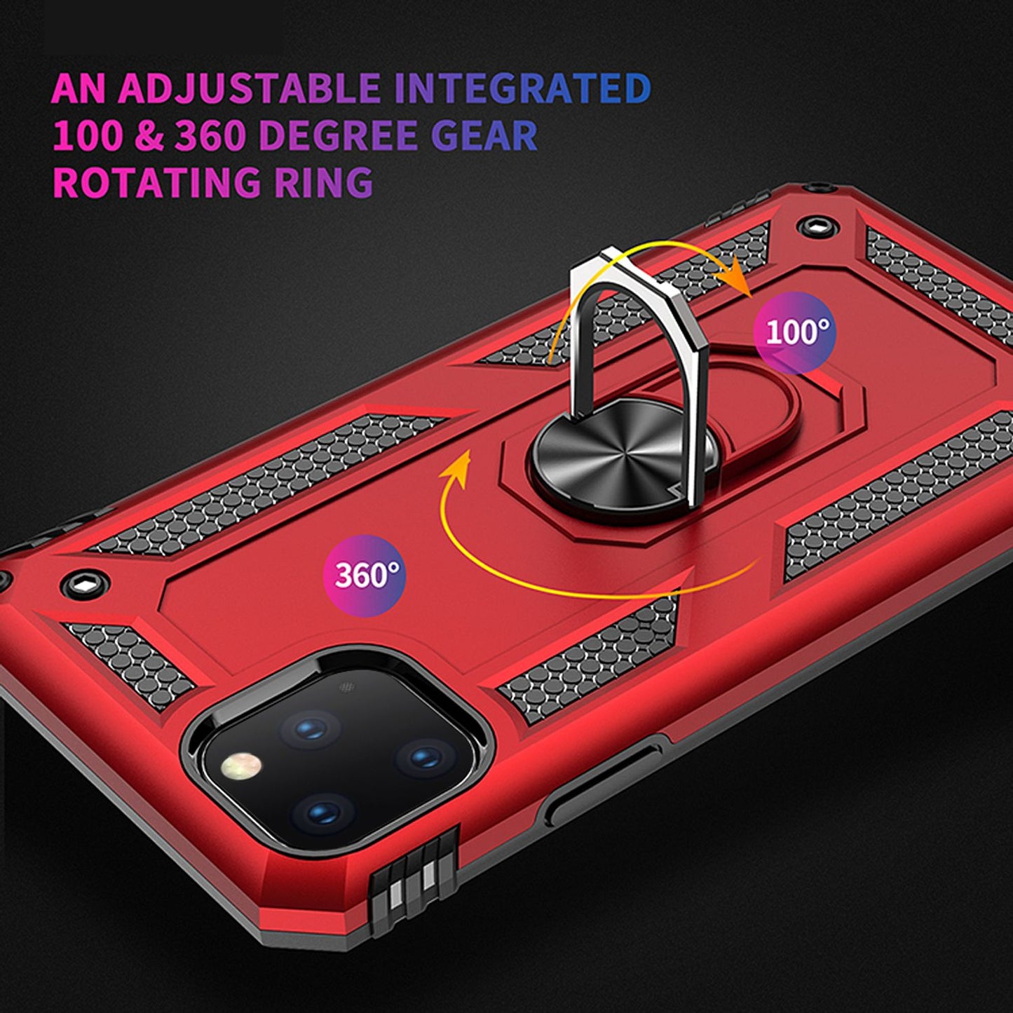 NALIA Ring Handy Hülle für iPhone 11 Pro, Schutz Case Cover Tasche Etui Bumper