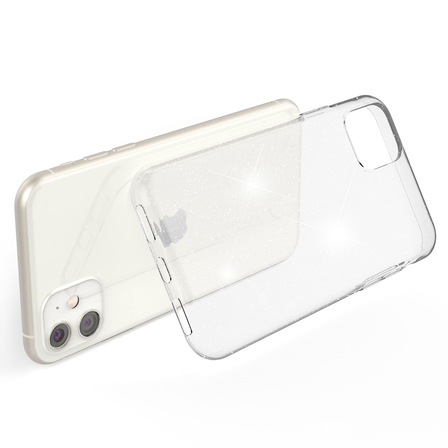NALIA Glitzer Handyhülle für Apple iPhone 11 Hülle, Bling Silikon Handyhülle Cover