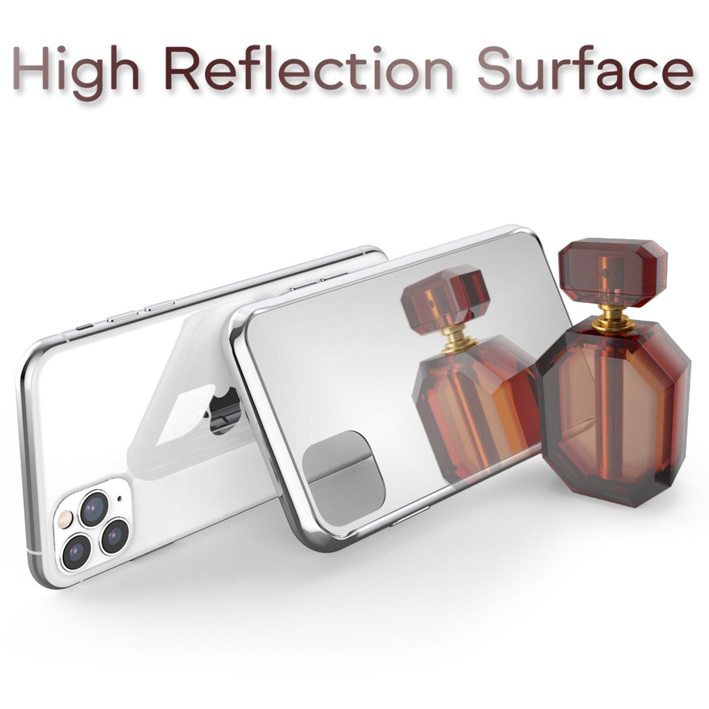 NALIA Spiegel Hart Glas Hülle für iPhone 11 Pro, Mirror Case 9H Tempered Cover