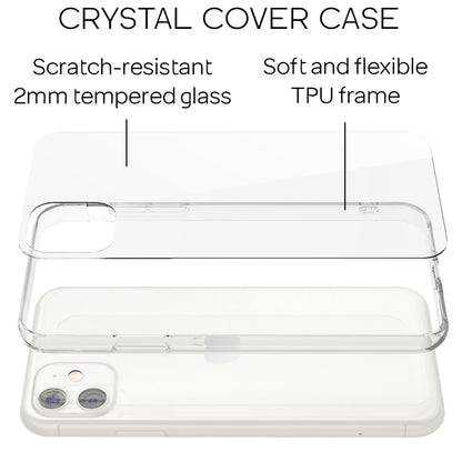 NALIA Hartglas Handy Hülle für iPhone 11, Durchsichtiges Hardcase Cover Tasche