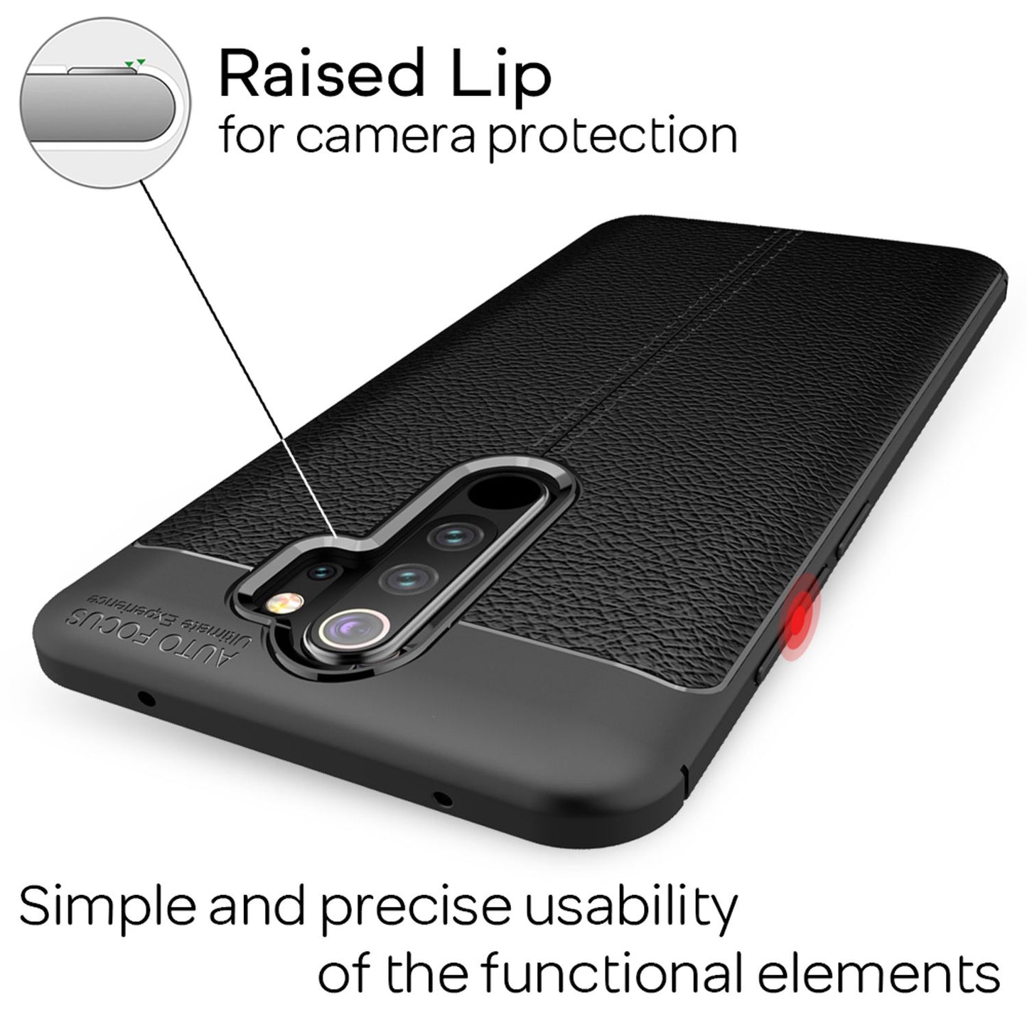 NALIA Leder Look Handy Hülle für Xiaomi Redmi Note 8 Pro, Silikon Case Cover