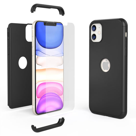 NALIA 360 Grad Handy Hülle für iPhone 11, Hard-Case & Displayschutz Glas Cover