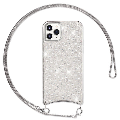 NALIA Glitzer Handyhülle mit Kette kompatibel mit iPhone 11 Pro, Slim Necklace Case