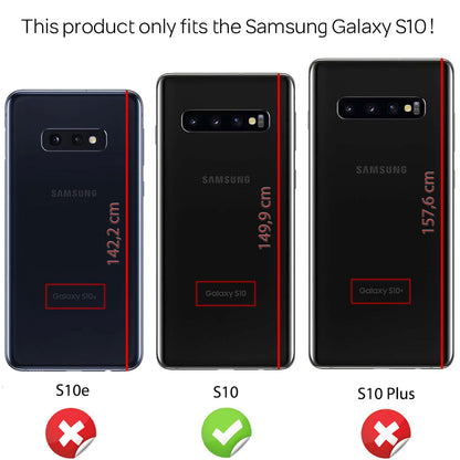 NALIA Schutz Handyhülle für Samsung Galaxy S10, Spiegel Kunst Leder Etui Handy Tasche