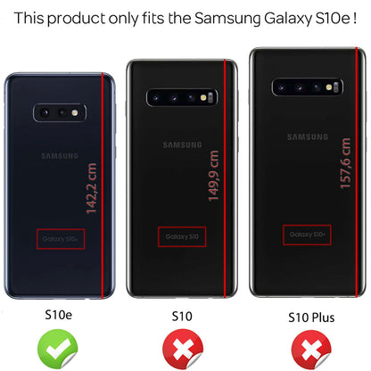 NALIA Schutz Handyhülle für Samsung Galaxy S10e Spiegel Kunst Leder Etui Handy Tasche