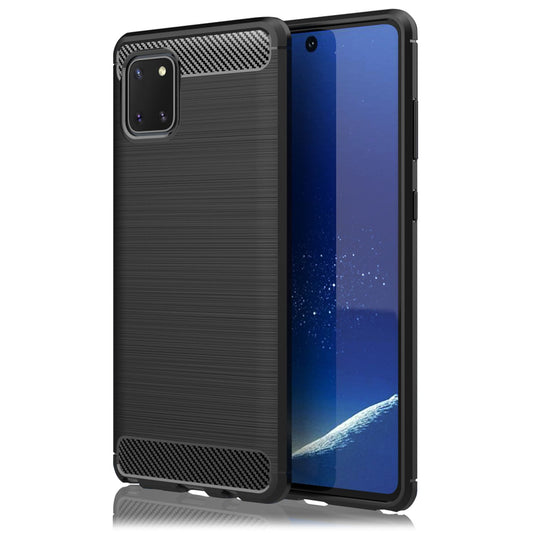 NALIA Carbon Look Case für Samsung Galaxy Note10 Lite, Handy Hülle Schutz Cover