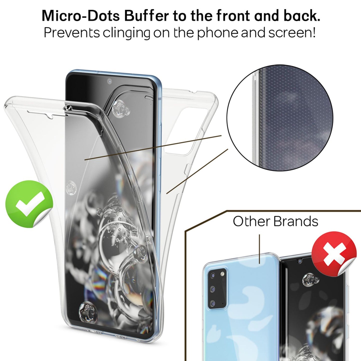 NALIA 360° Case für Samsung Galaxy S20, Durchsichtige Schutz Hülle Handy Tasche
