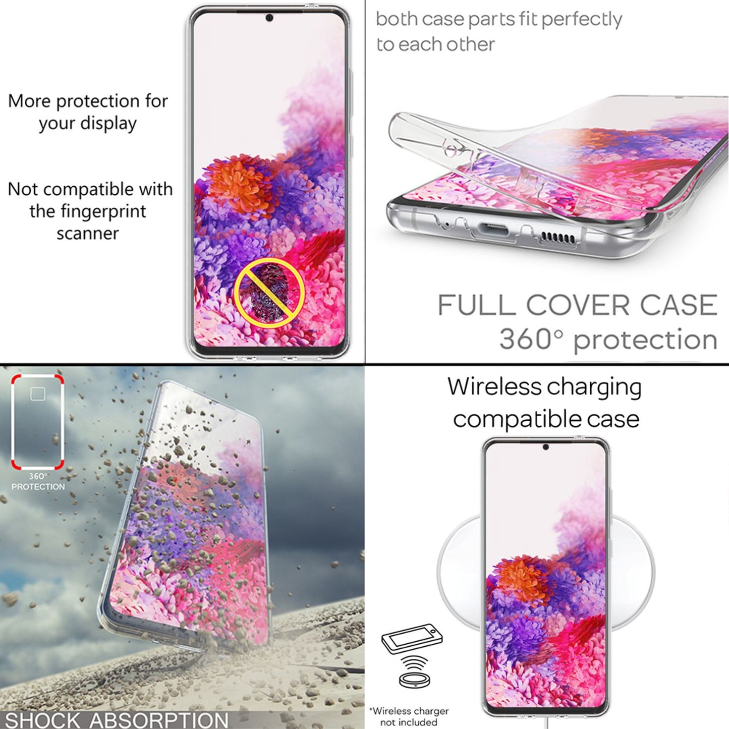 NALIA 360° Case für Samsung Galaxy S20 Ultra, Dünne Schutz Hülle Handy Tasche
