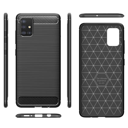 NALIA Carbon Look Case für Samsung Galaxy A71, Handy Hülle Schutz Tasche Cover