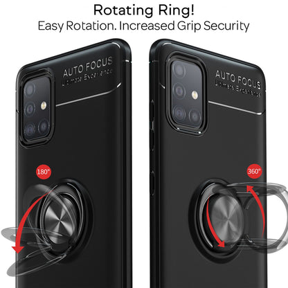 NALIA 360° Ring Handyhülle für Samsung Galaxy A71, Robuste Silikon Handy Schutzhülle