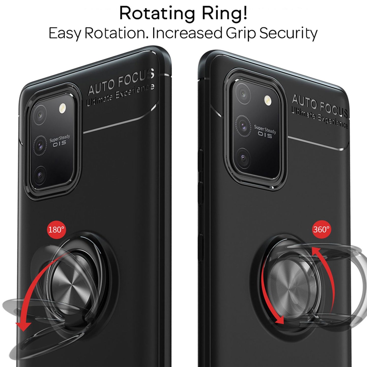 NALIA 360° Ring Handy Hülle für Samsung Galaxy S10 Lite, Silikon Cover Case Etui
